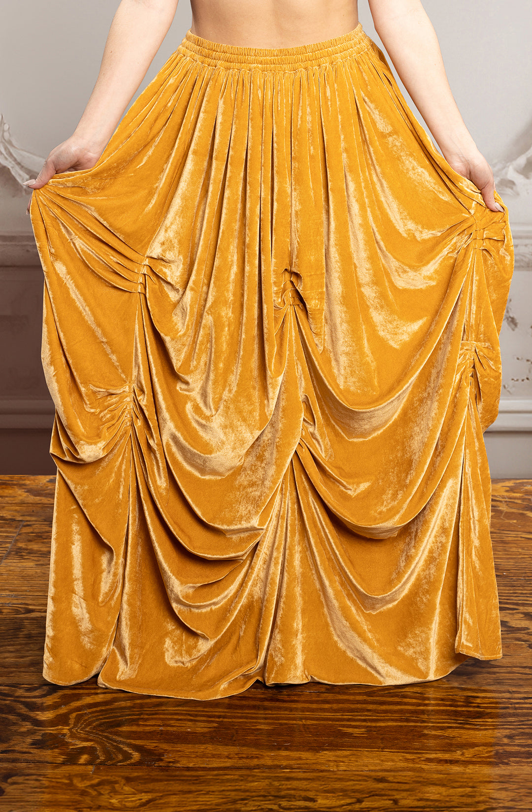 Gold Velvet Ball Gown Skirt