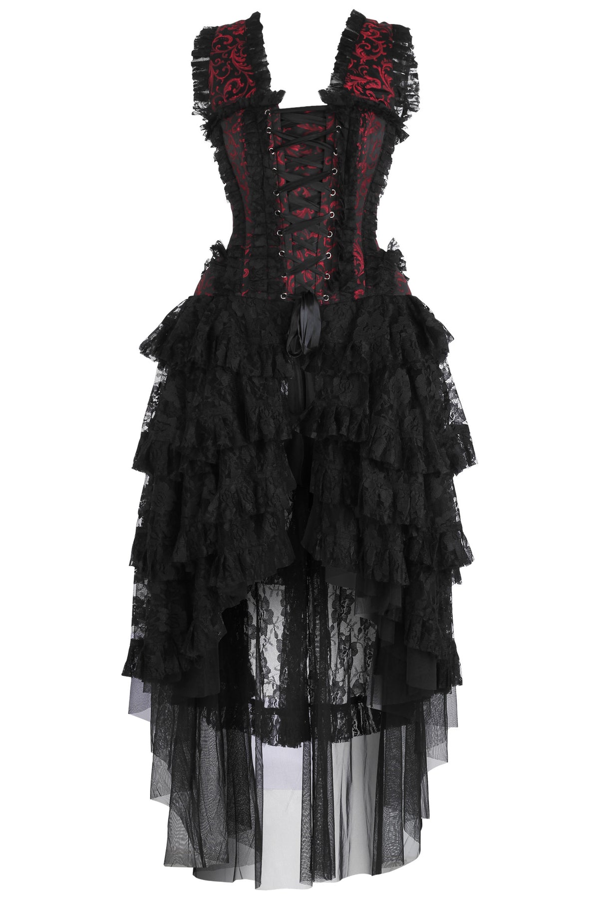 corset dress pirate Anastasia in Red Brocade Duchess: (M/L) Corset Dress Size 26-30 / Black Floral Lace / Brocade Size:2 - S the inner layer cotton Go For It Green non repeat