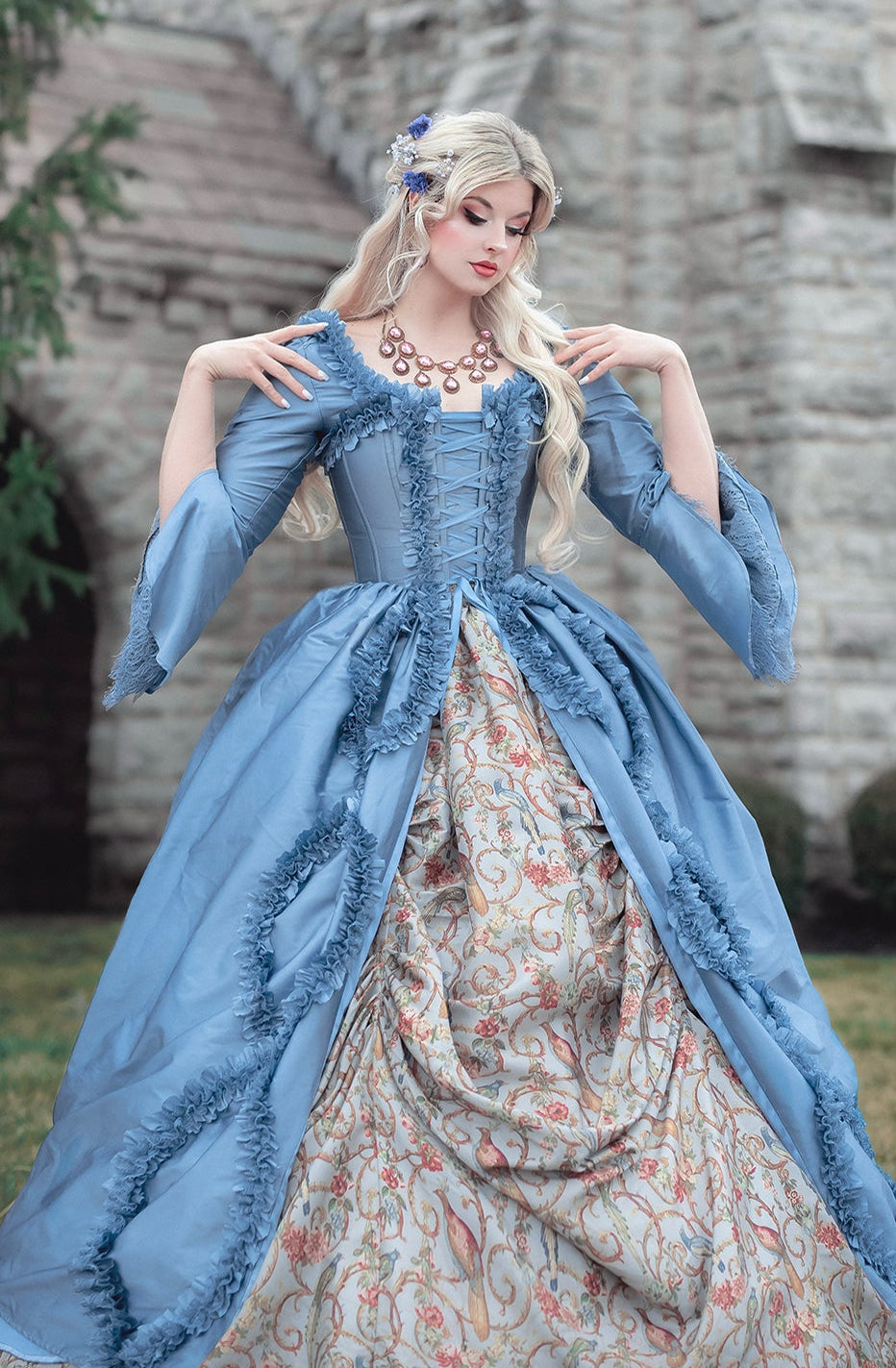 Parisian Blue Marie Antoinette Gown | Immortelle Bijouterie Parisian Blue Marie Antoinette Gown | Immortelle Bijouterie