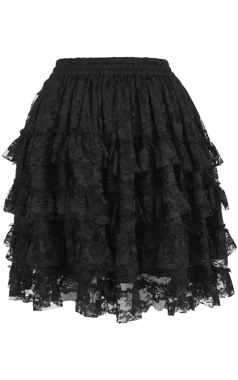 Anastasia black lace skirt on a white background