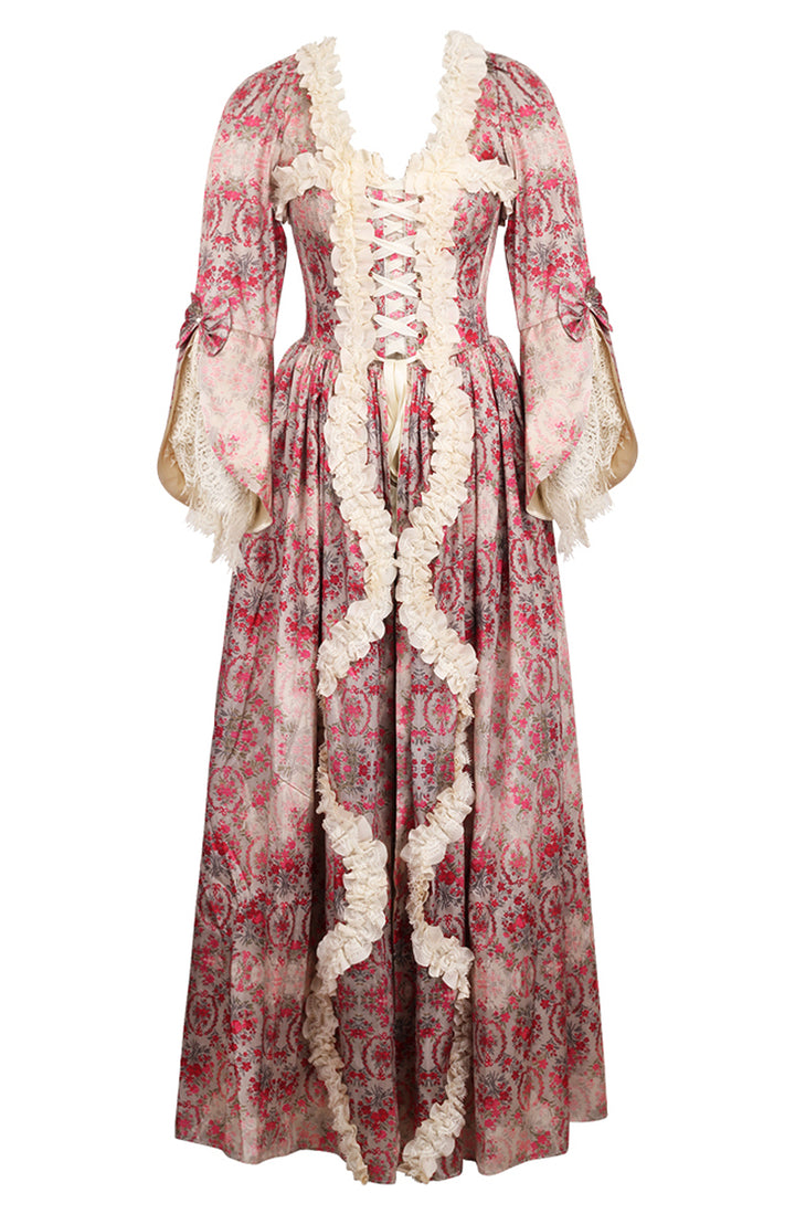 Antique French Floral Pink Bridgerton Dress 4