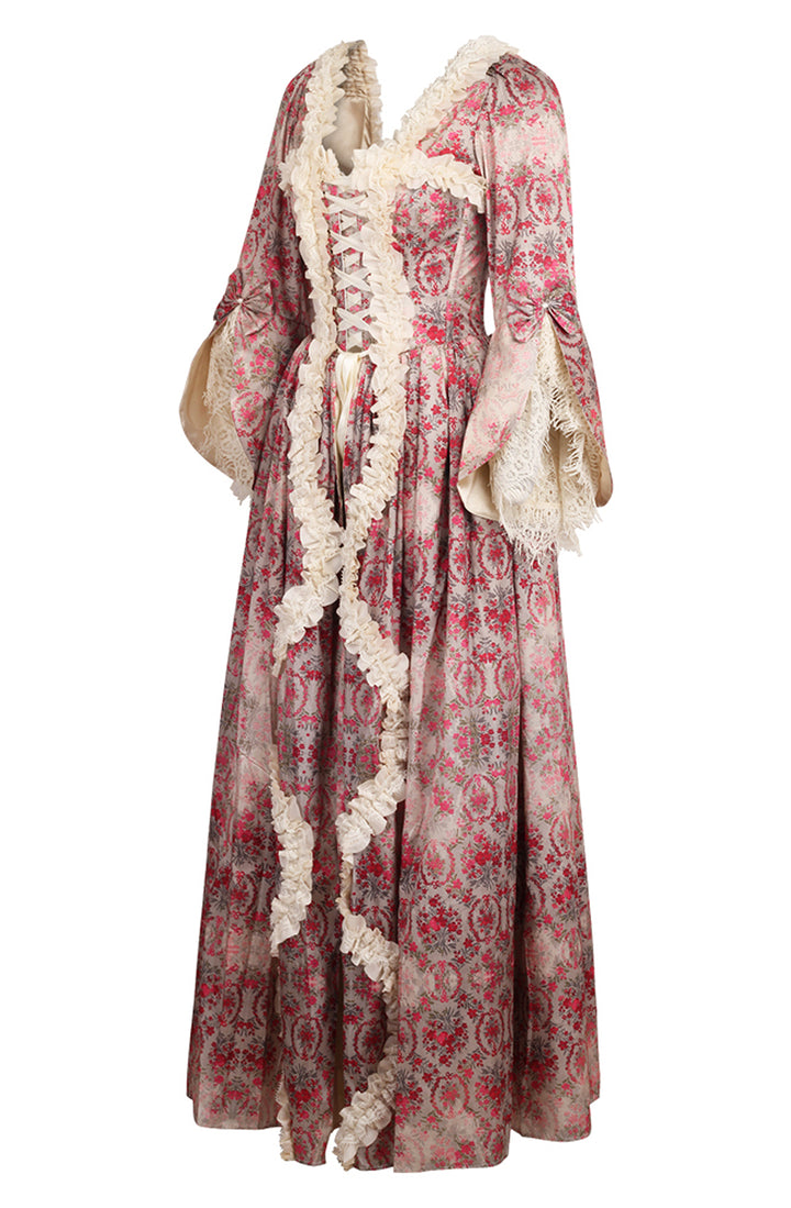 Antique French Floral Pink Bridgerton Dress 2