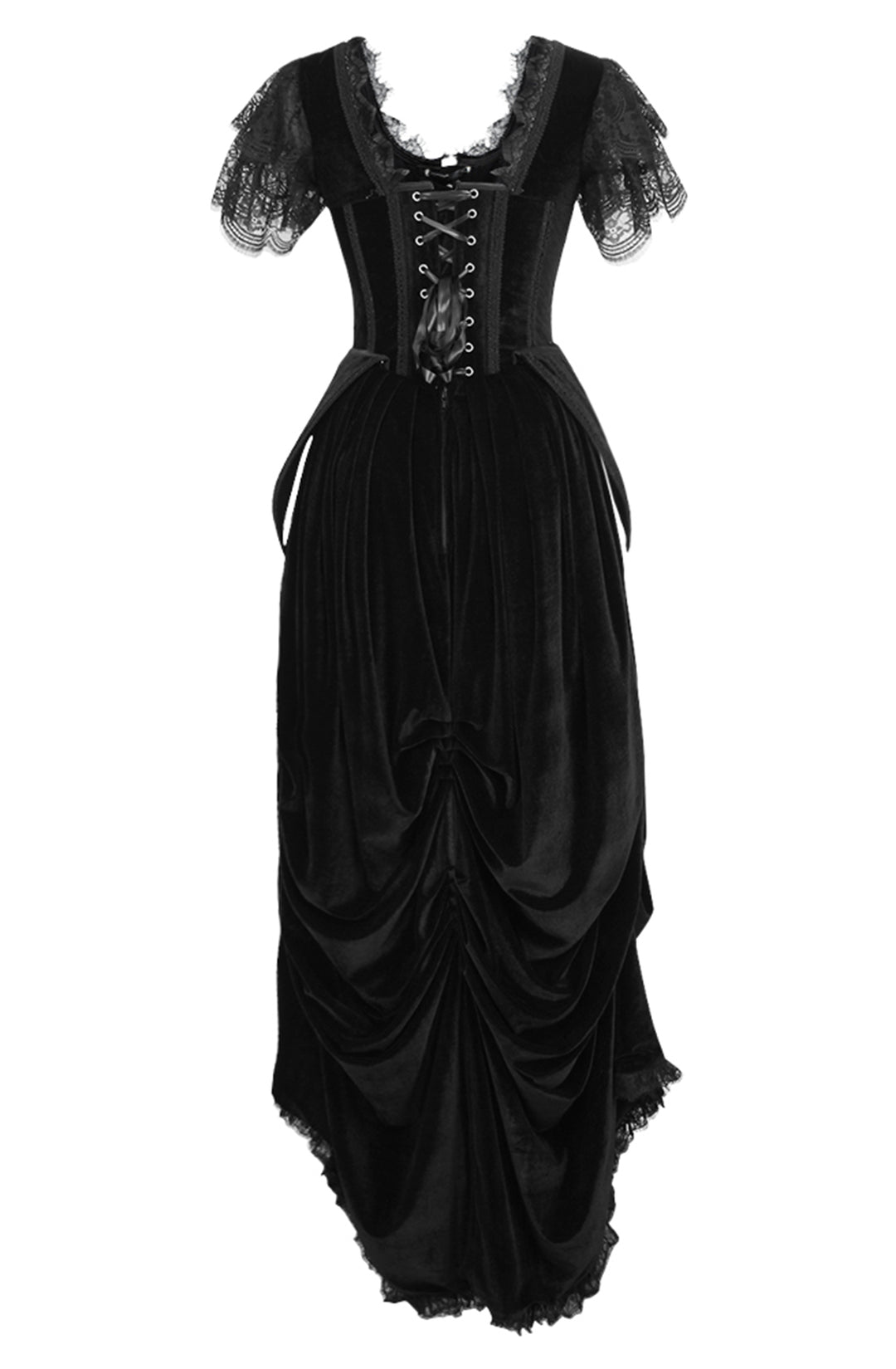 Black Corset Dress in Midnight Velvet 6