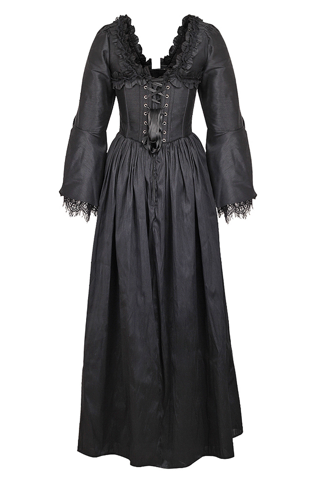 Black Bridgerton Dress in Midnight Silk 9