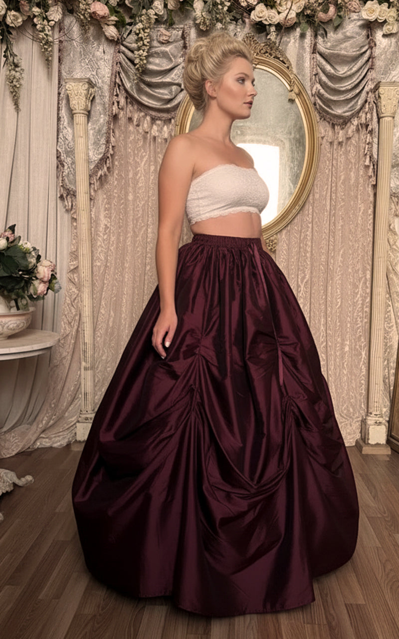 Burgundy Black Shimmer Ball Gown Skirt - Immortelle Bijouterie