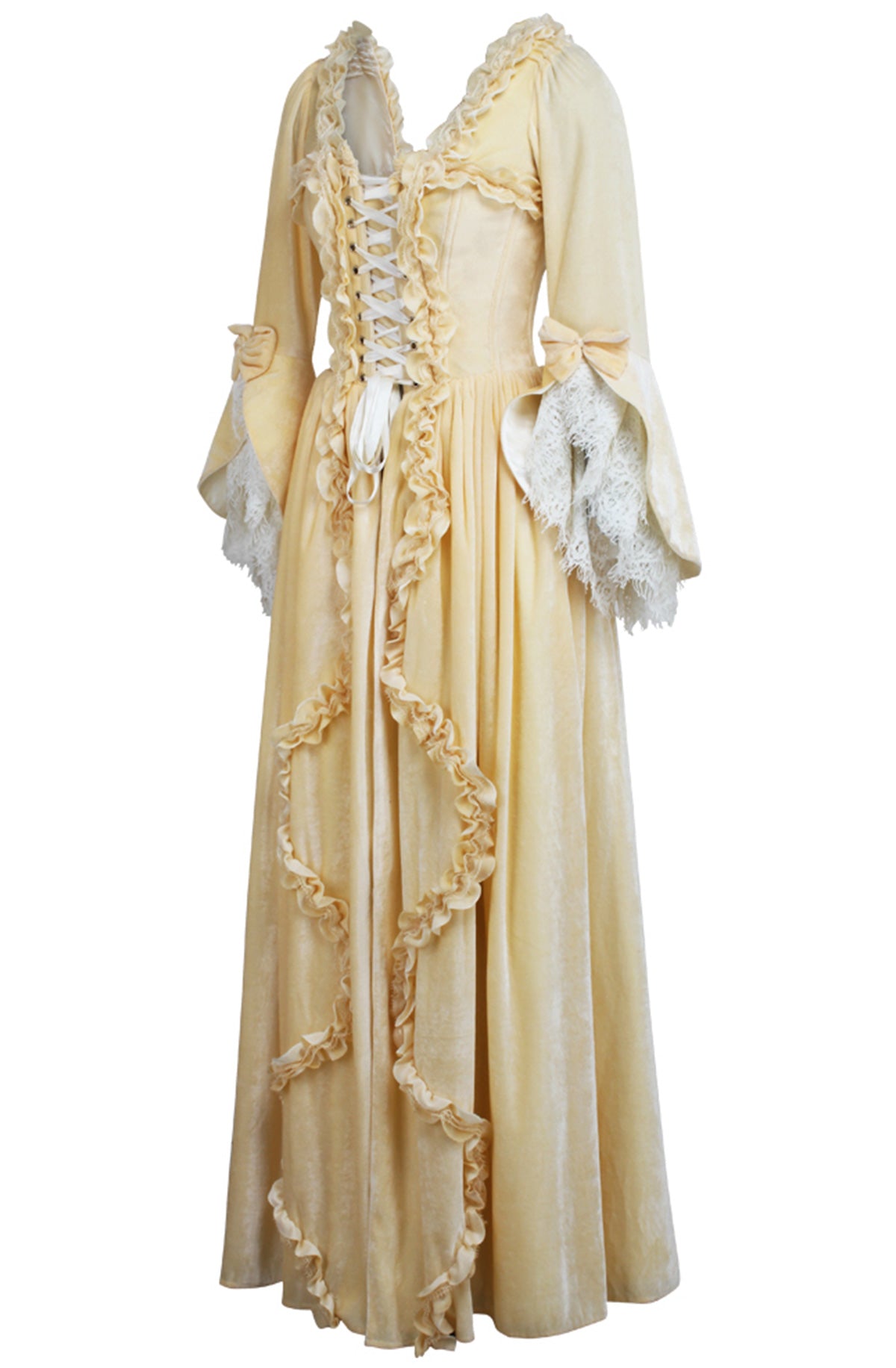 Immortelle Gown — Marie Antoinette–Inspired 18th Century Corset Gown in Buttercream Velvet