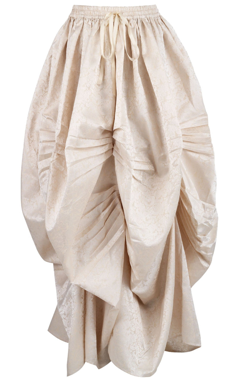 Brocade Cream Ball Gown Skirt - Pearl Flourish 2