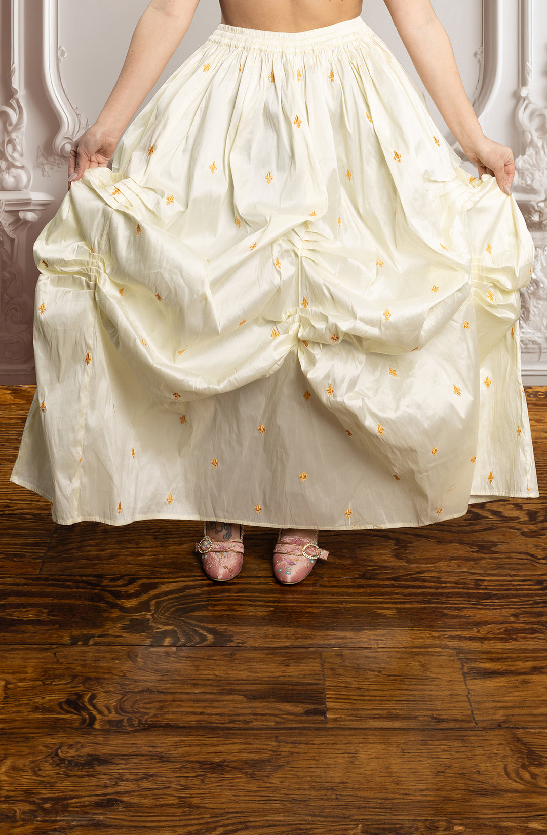 Fleur-De-Lis Cream Ball Gown Skirt