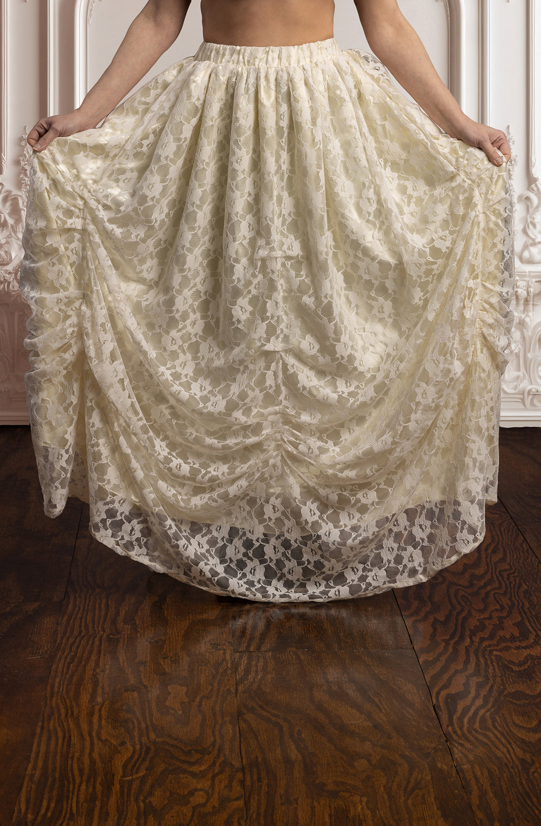 Cream Lace Ball Gown Skirt