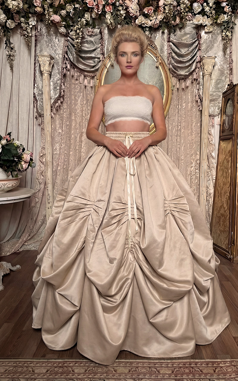 Cream Slipper Satin Ball Gown Skirt - Immortelle Bijouterie