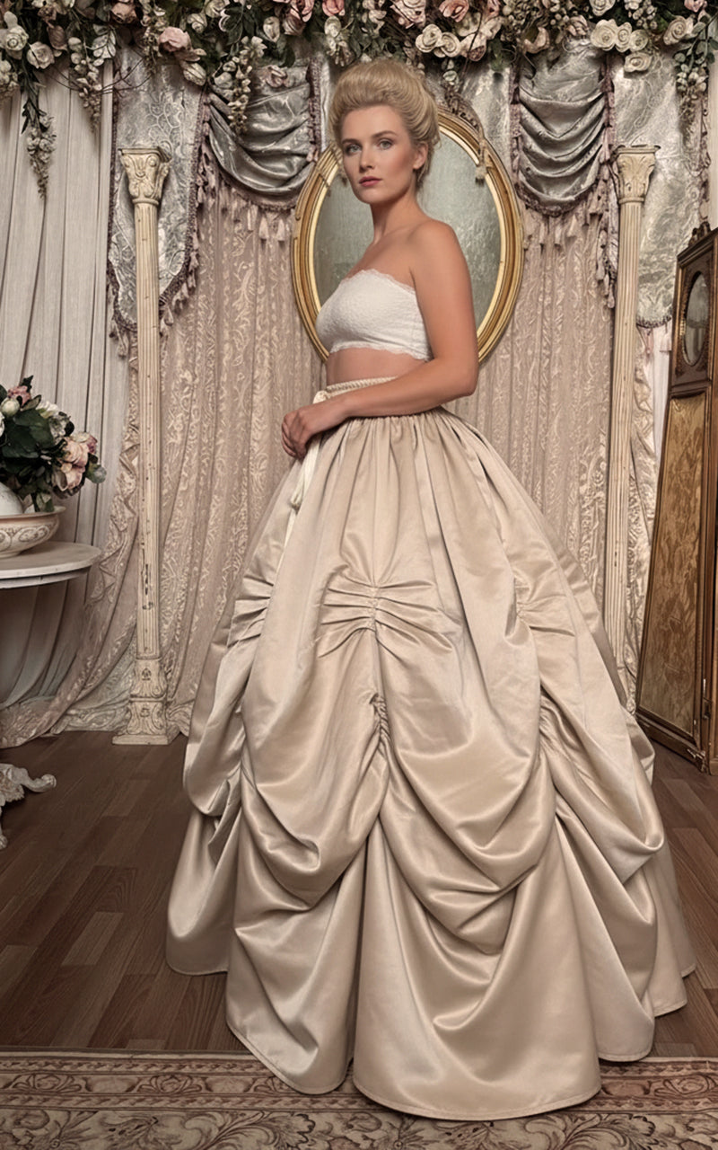 Cream Slipper Satin Ball Gown Skirt - Immortelle Bijouterie