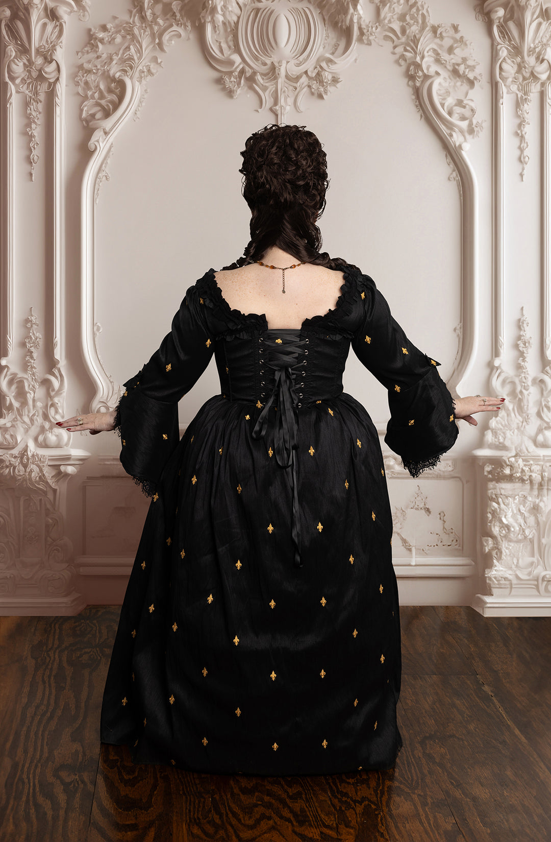 Fleur-de-lis Black Bridgerton Dress 3