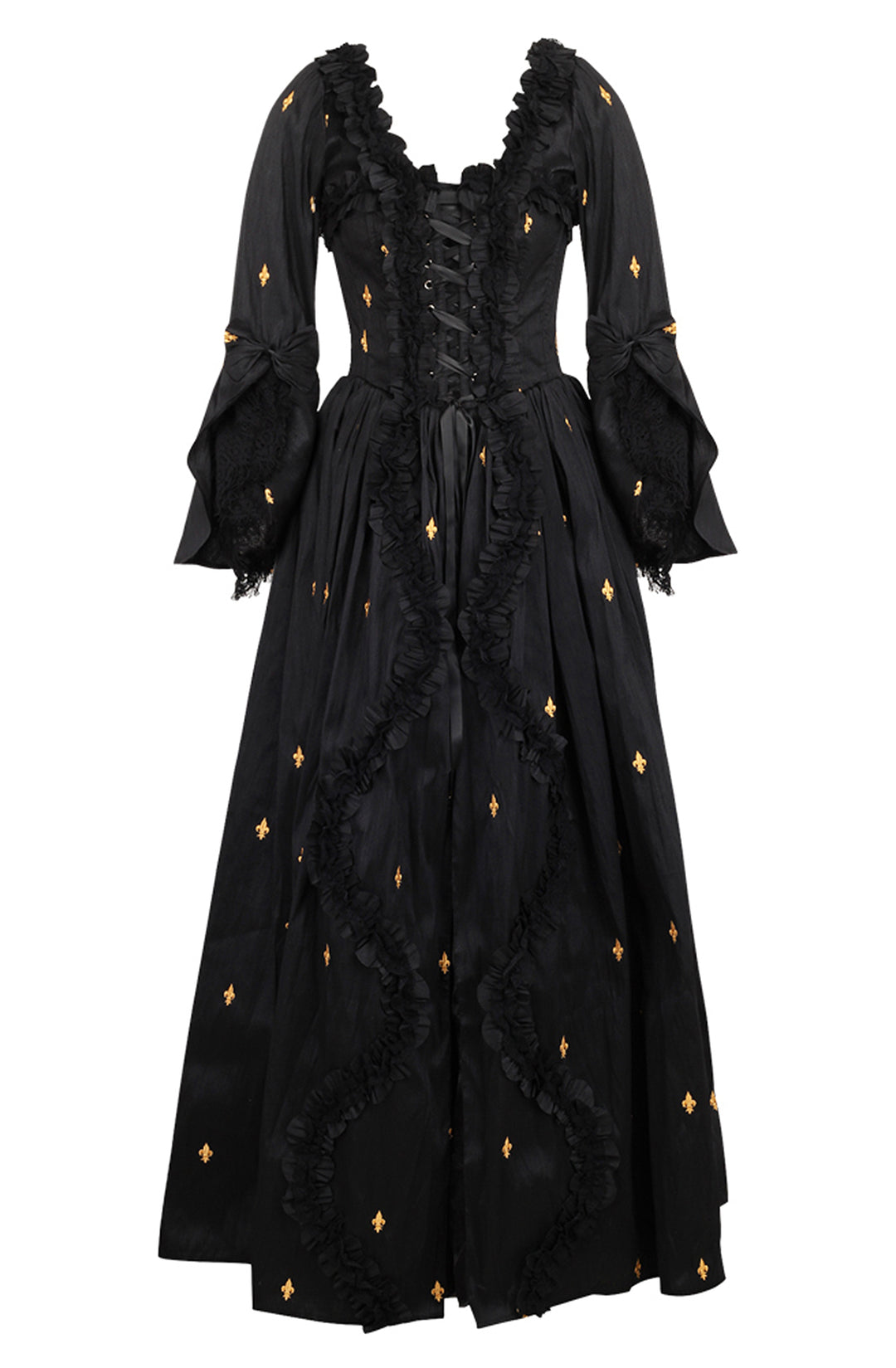 Fleur-de-lis Black Bridgerton Dress 5
