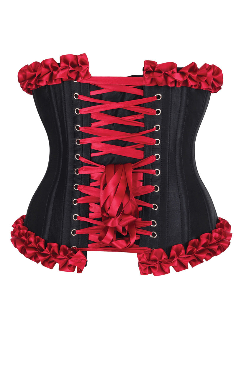 Francesca Underbust Embroidered Corset in Scarlet Red