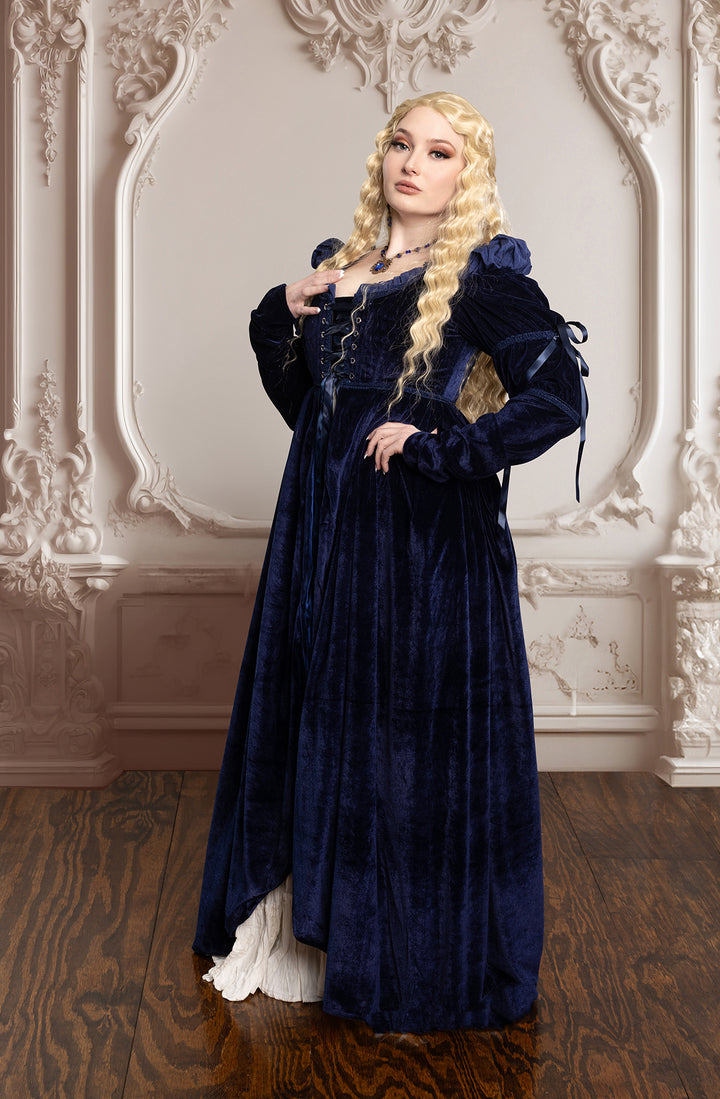 Blue Bridgeton Dress - Regency Empire Waist 1