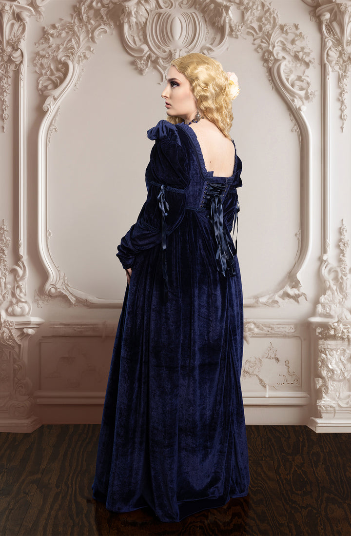 Blue Bridgeton Dress - Regency Empire Waist 3