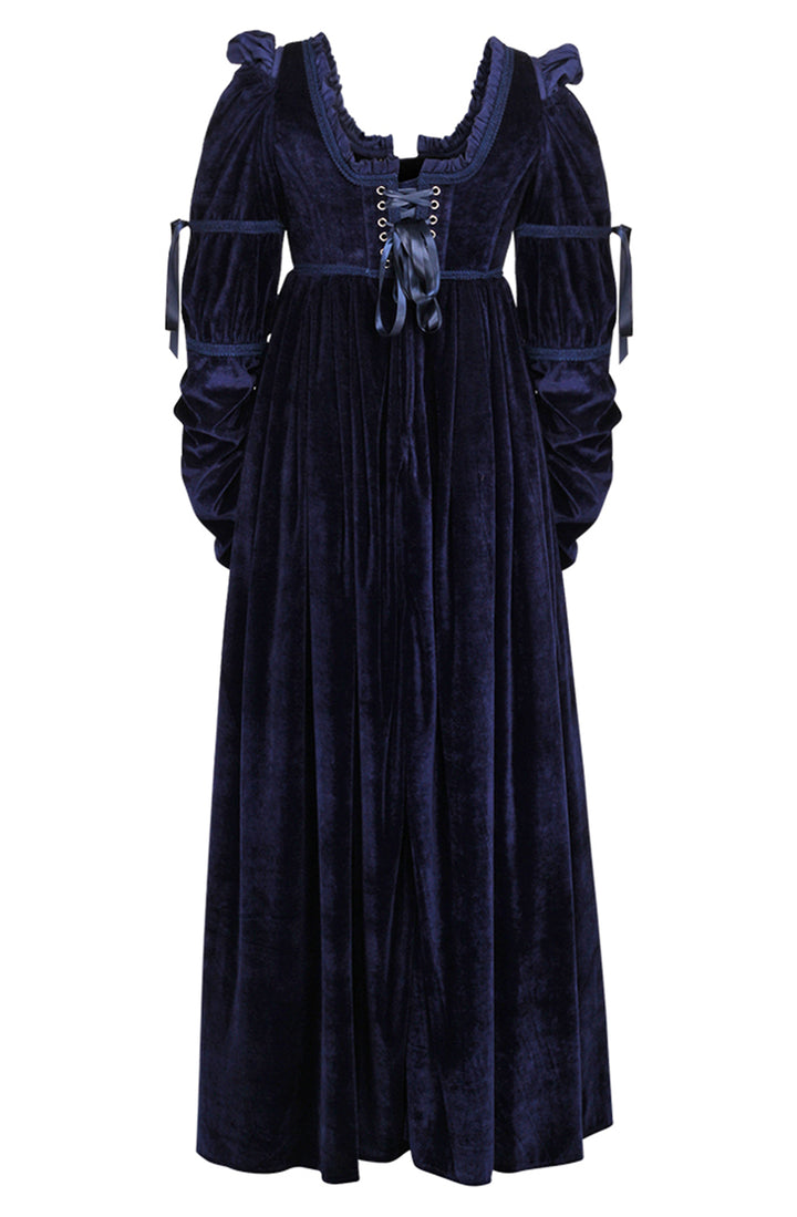 Blue Bridgeton Dress - Regency Empire Waist 4