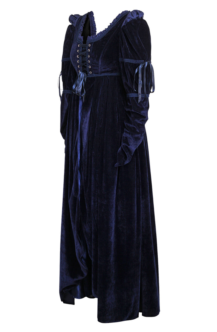 Blue Bridgeton Dress - Regency Empire Waist 5