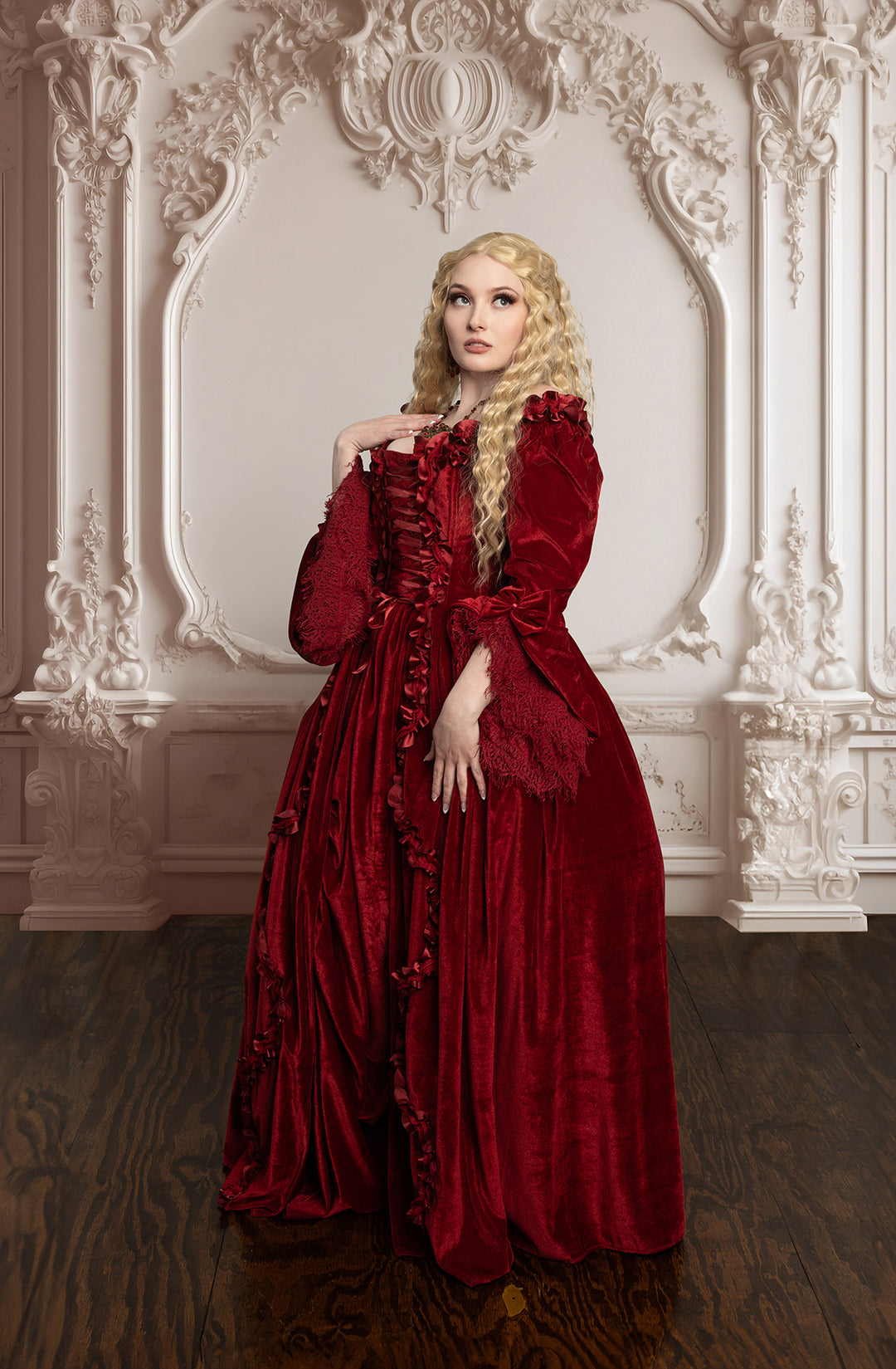 Velvet Red Bridgerton Dress
