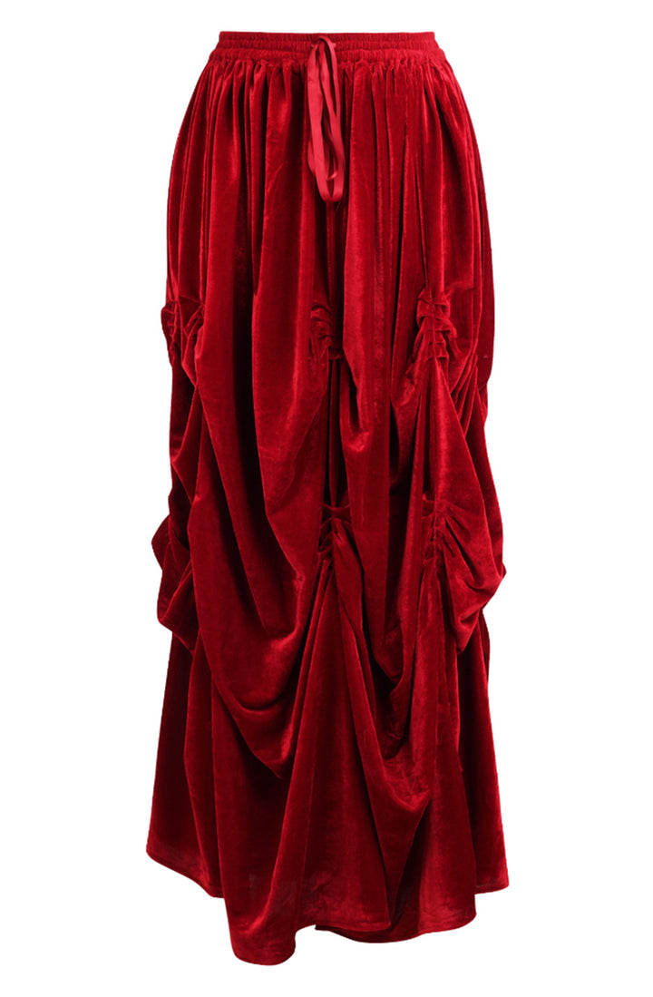 Scarlet Velvet Red Ball Gown Skirt 1