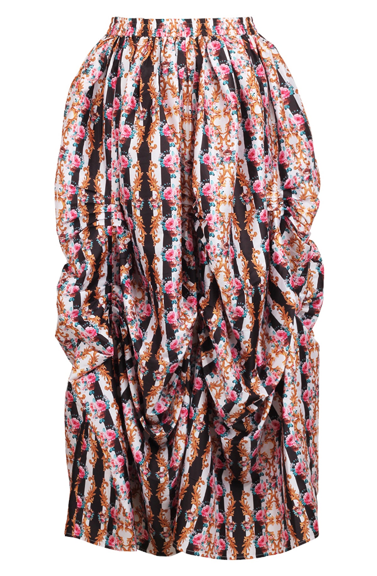 Striped Fleur Floral Ball Gown Skirt 3