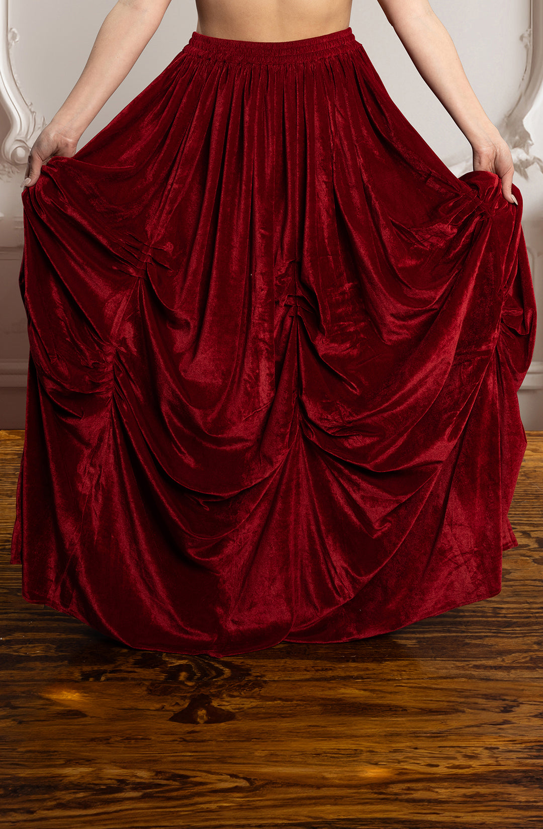 Scarlet Velvet Red Ball Gown Skirt