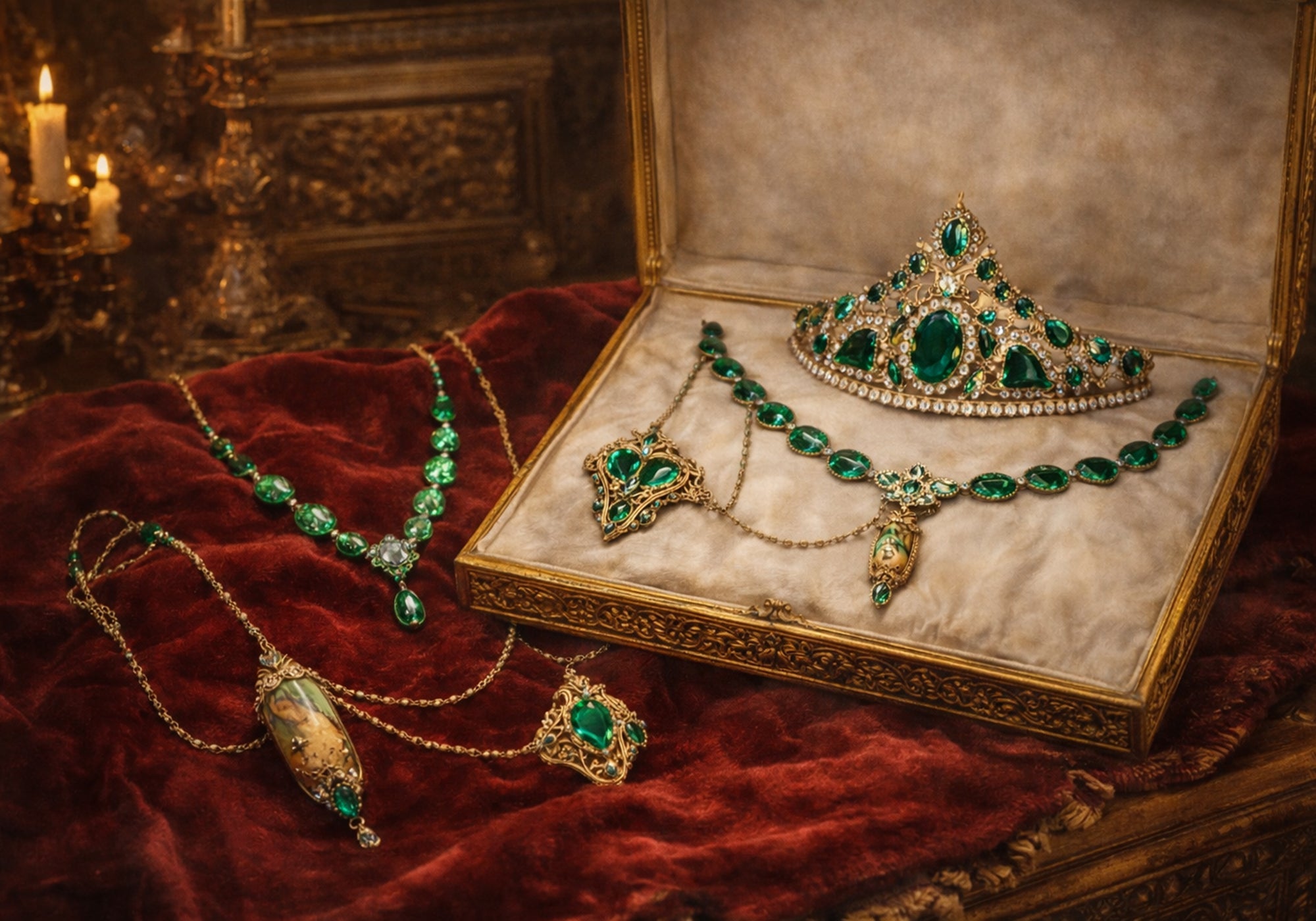 The Queens Jewels Emerald Jewelry Collection