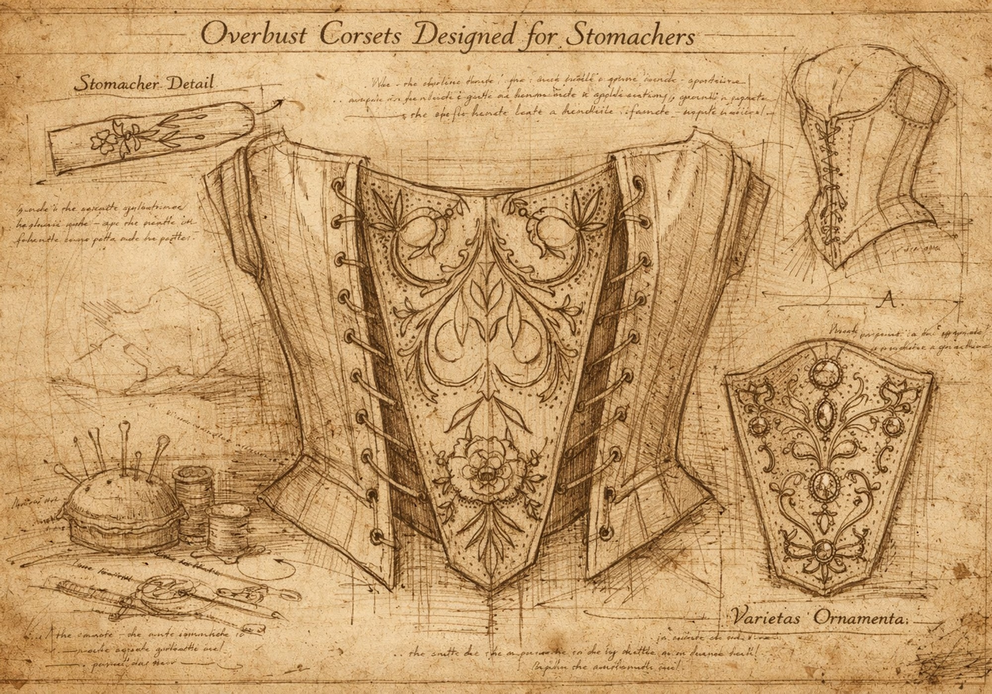 corset stomacher diagram