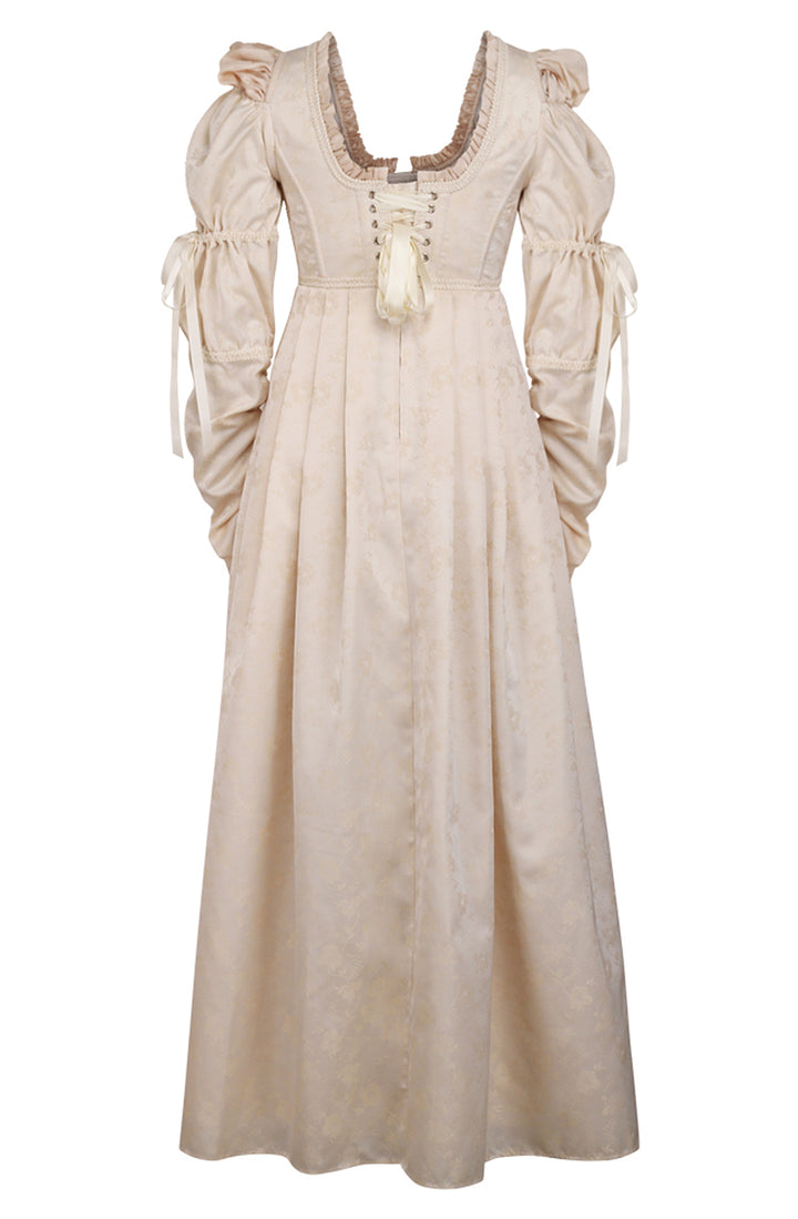 Cream Bridgerton Dress - Regency Empire Waist 9