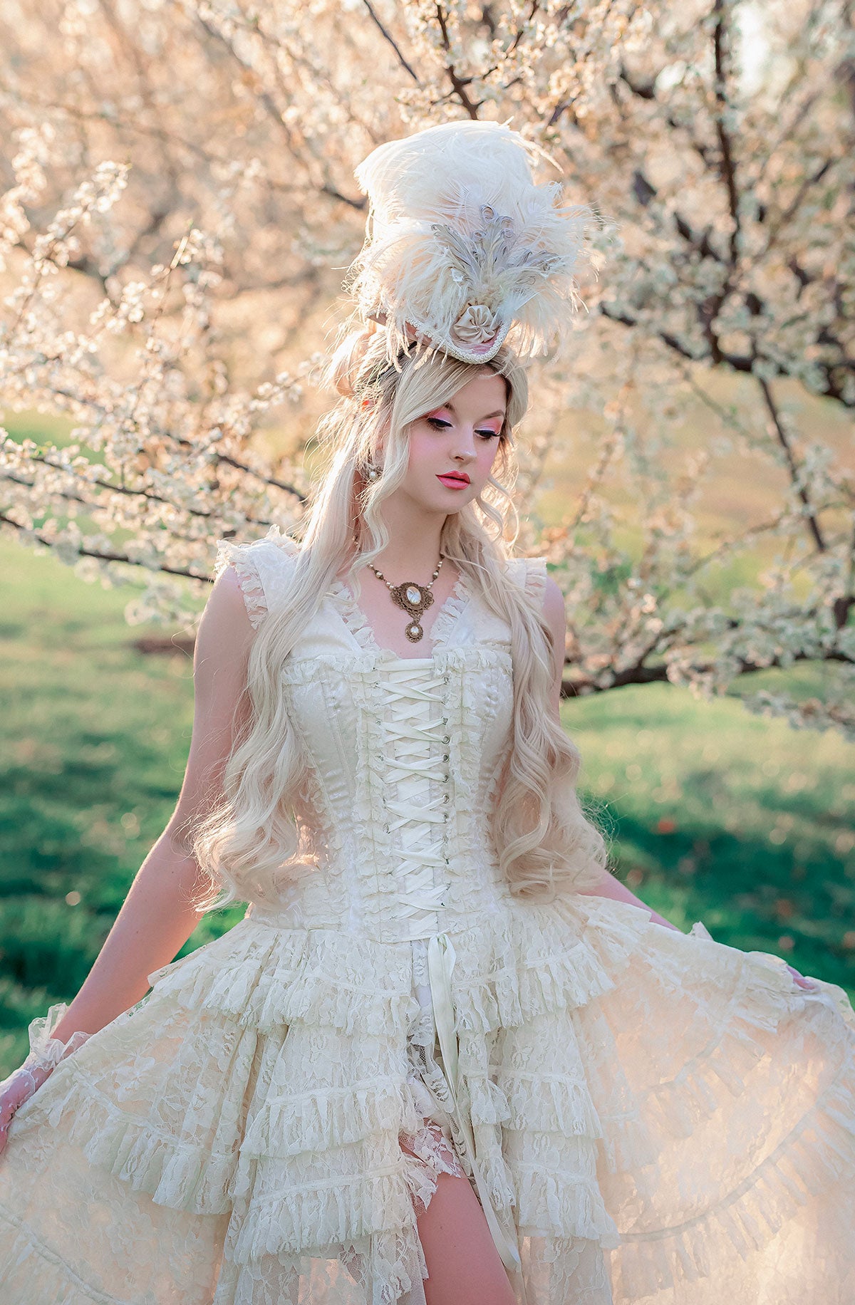 Anastasia Corset Dress White Cream Lace Immortelle Bijouterie