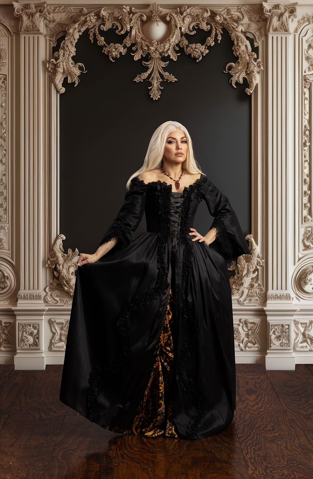 Noir Black Bridgerton Dress 4