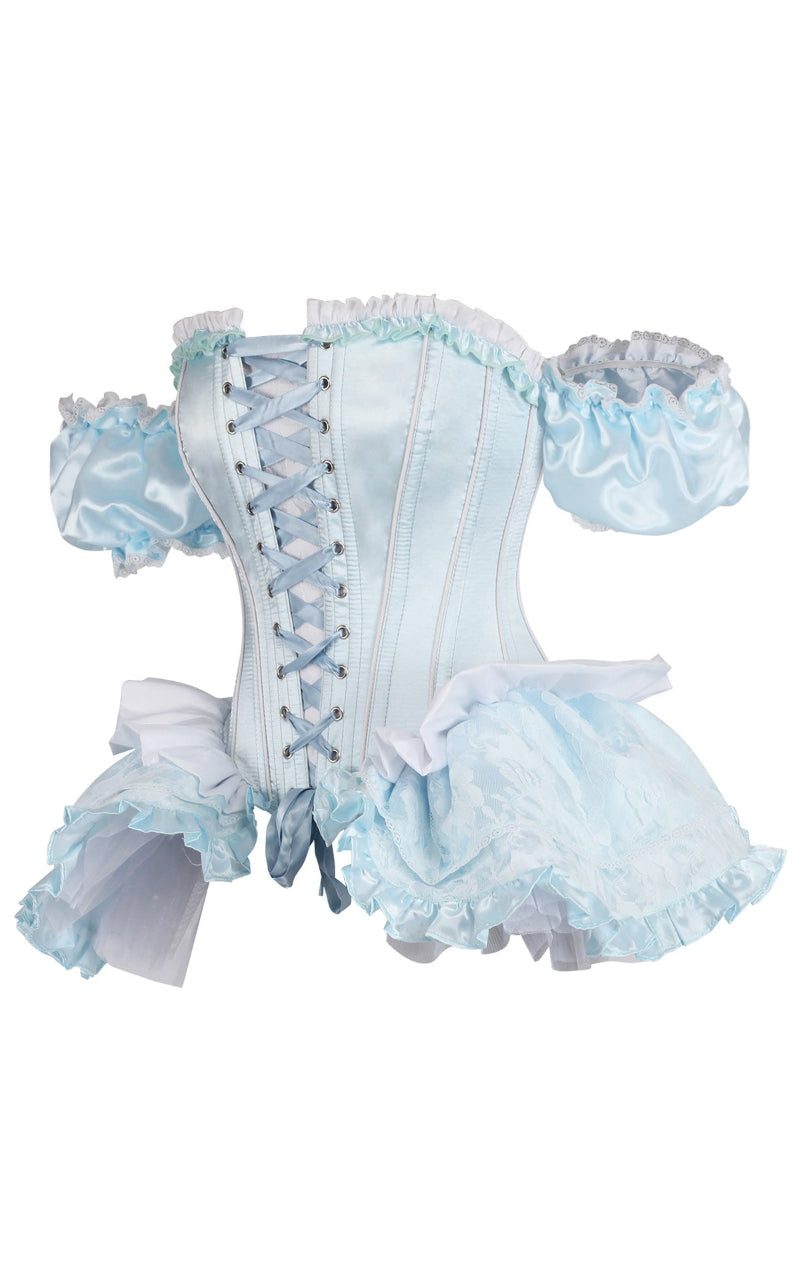 Cinderella Corset - Ice Blue Glass Satin 2