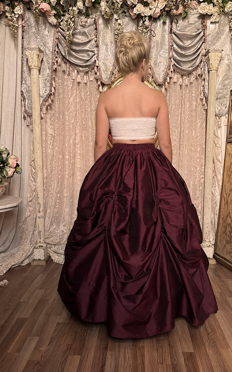 Burgundy Black Shimmer Ball Gown Skirt - Immortelle Bijouterie