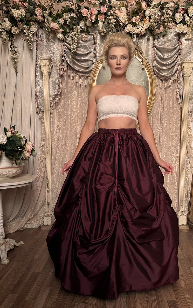 Burgundy Black Shimmer Ball Gown Skirt - Immortelle Bijouterie