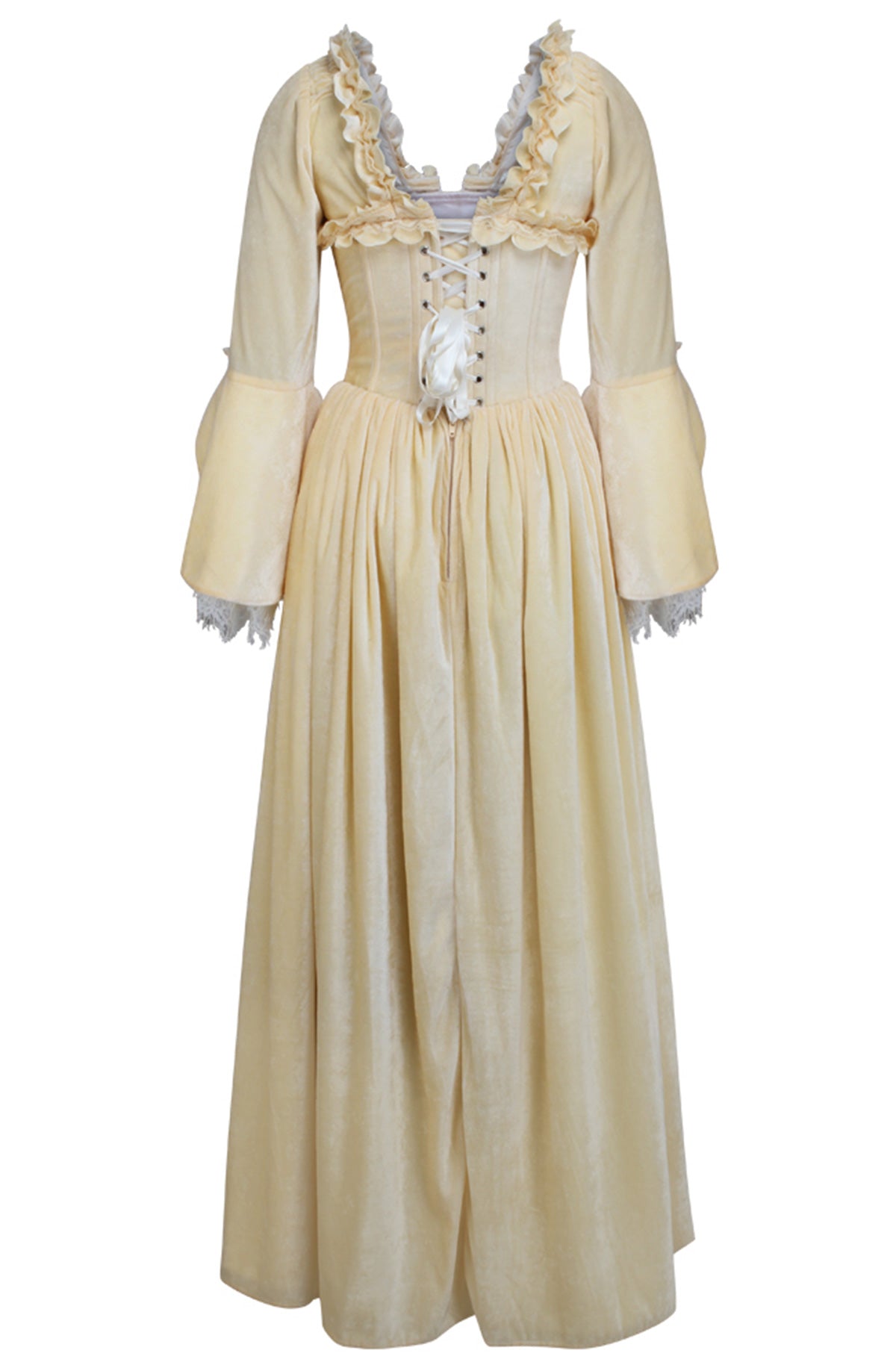 Immortelle Gown — Marie Antoinette–Inspired 18th Century Corset Gown in Buttercream Velvet