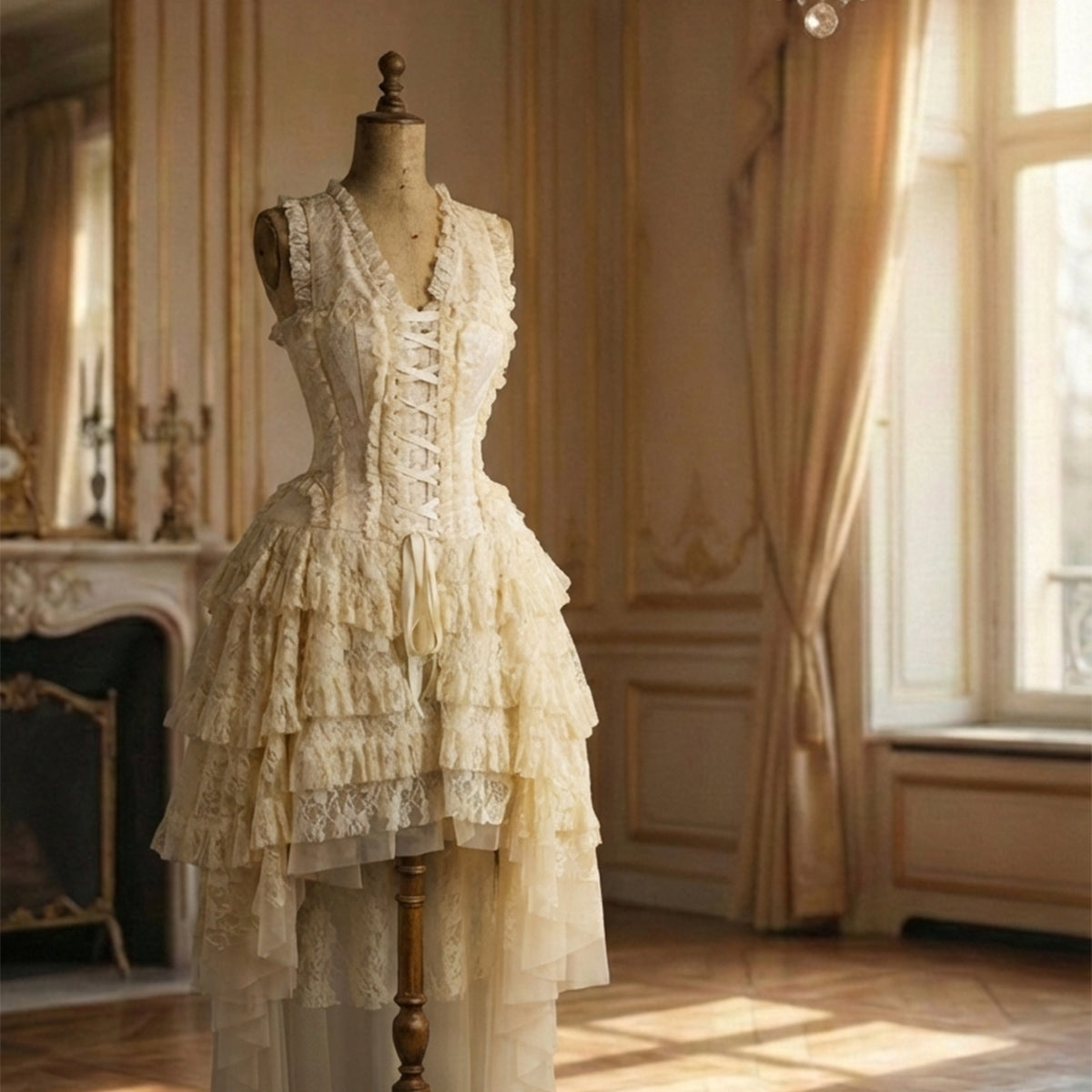 cream corset dress Eris Corset Dress in Light Cream | Cream Corset Dress XL main image 0