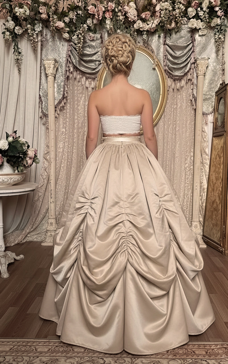 Cream Slipper Satin Ball Gown Skirt - Immortelle Bijouterie