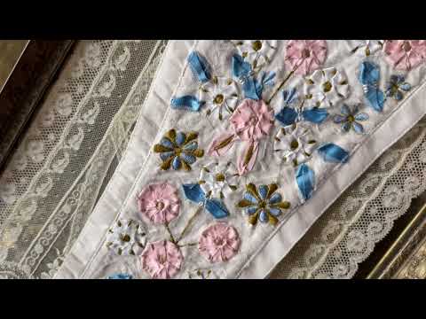 Corset Dress Stomacher - Cream Le Jardin Appliqué in Rose video