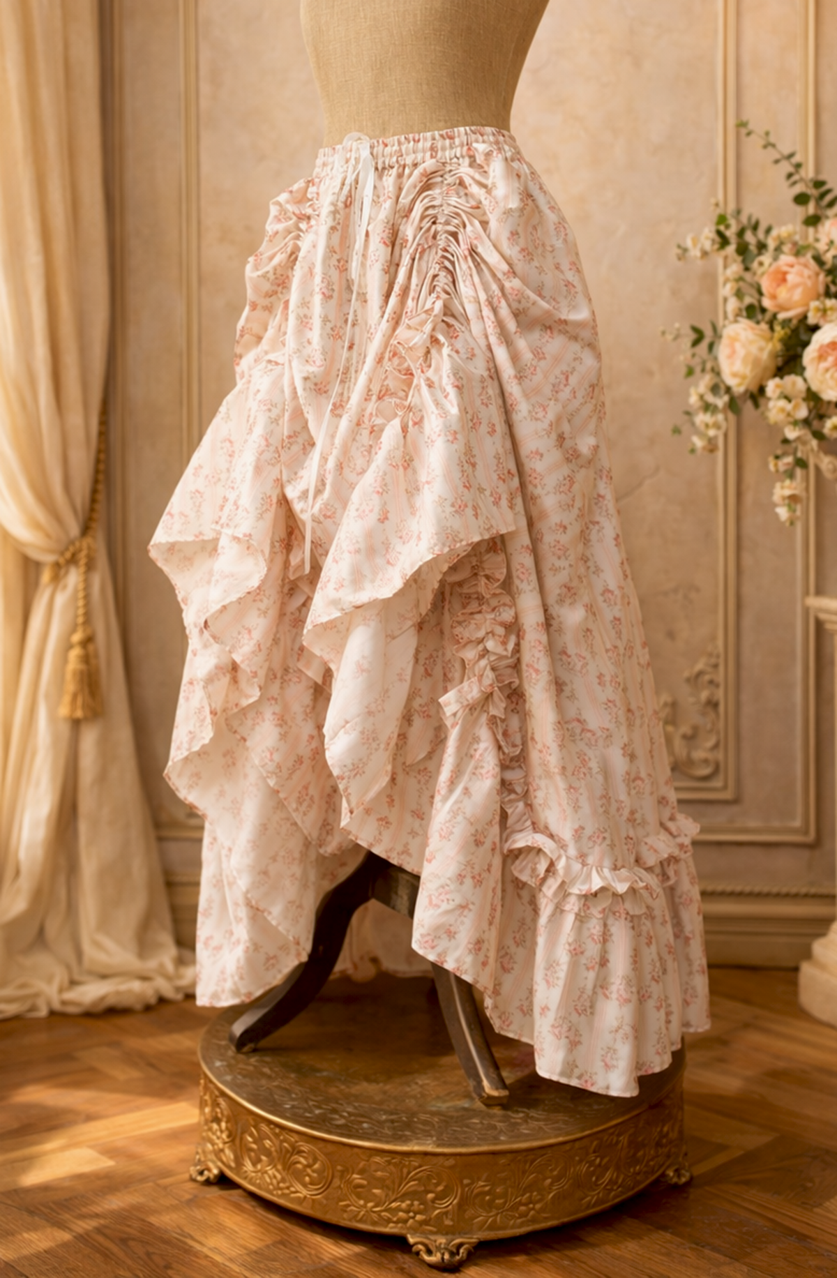 The Veil Skirt in Rose Poudre - Convertible Court Skirt — Pre-Order - Immortelle Bijouterie