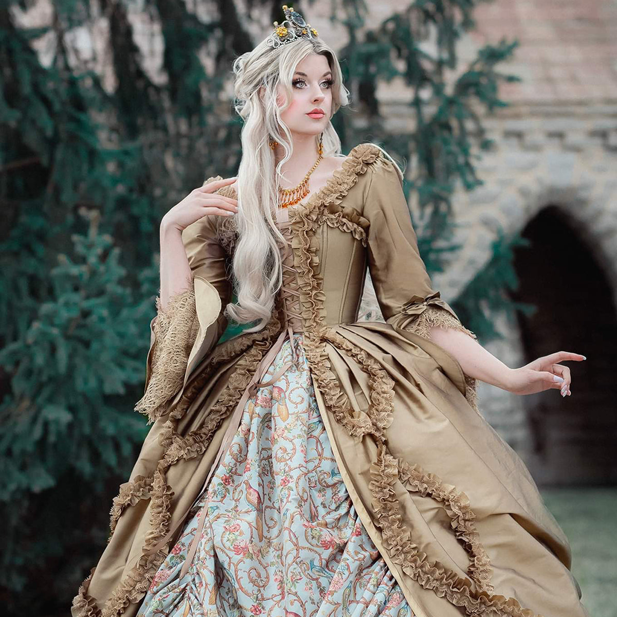 white christmas dresses Marie Antoinette Corset-Skirt Wedding Dress – Luxury Bridal Gown in Stock / Ivory / 0 main image 0