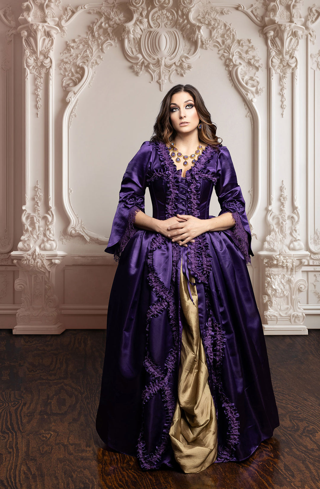 Tyrian Purple Immortelle Corset Gown 1